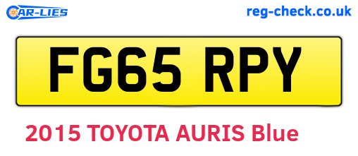 FG65RPY are the vehicle registration plates.