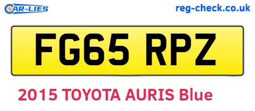 FG65RPZ are the vehicle registration plates.