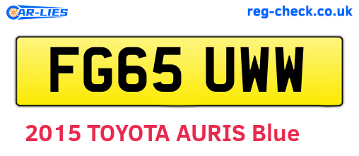 FG65UWW are the vehicle registration plates.