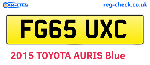 FG65UXC are the vehicle registration plates.