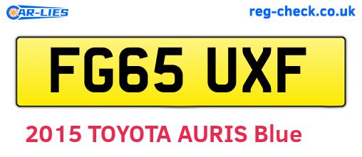 FG65UXF are the vehicle registration plates.