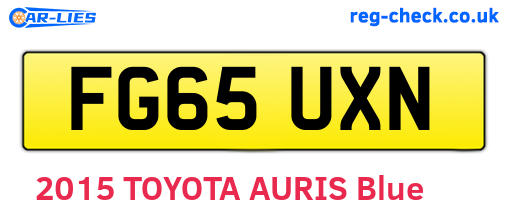 FG65UXN are the vehicle registration plates.