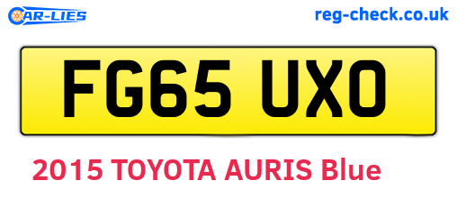 FG65UXO are the vehicle registration plates.