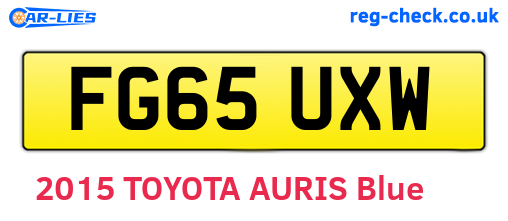 FG65UXW are the vehicle registration plates.