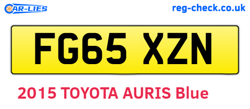 FG65XZN are the vehicle registration plates.