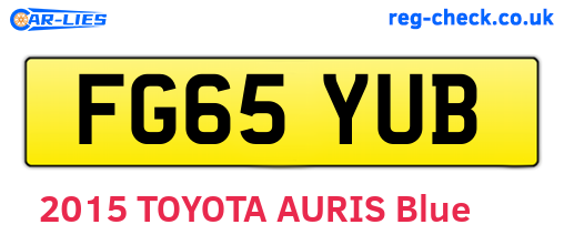 FG65YUB are the vehicle registration plates.