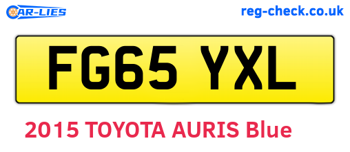 FG65YXL are the vehicle registration plates.