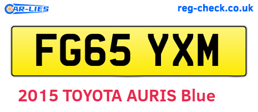 FG65YXM are the vehicle registration plates.