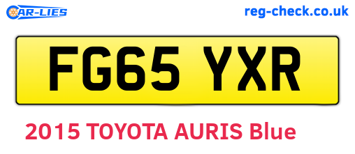 FG65YXR are the vehicle registration plates.