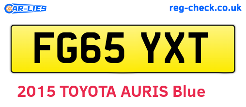 FG65YXT are the vehicle registration plates.