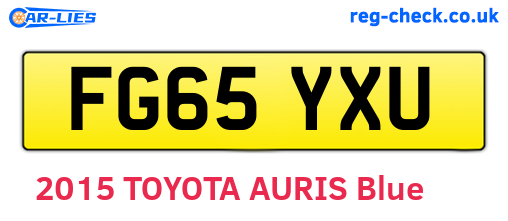 FG65YXU are the vehicle registration plates.