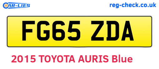 FG65ZDA are the vehicle registration plates.