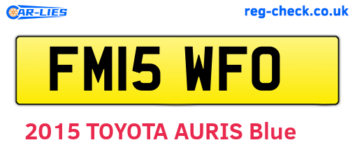 FM15WFO are the vehicle registration plates.