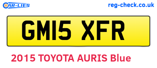 GM15XFR are the vehicle registration plates.
