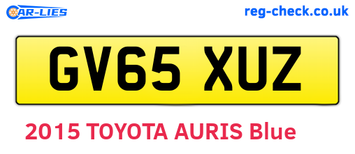 GV65XUZ are the vehicle registration plates.