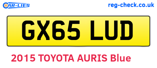 GX65LUD are the vehicle registration plates.