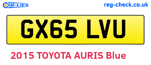GX65LVU are the vehicle registration plates.