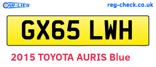 GX65LWH are the vehicle registration plates.