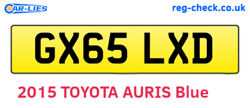 GX65LXD are the vehicle registration plates.