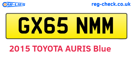 GX65NMM are the vehicle registration plates.