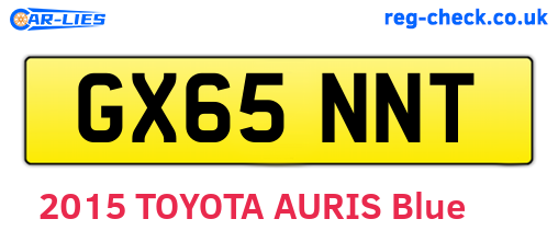 GX65NNT are the vehicle registration plates.