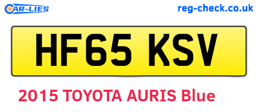 HF65KSV are the vehicle registration plates.