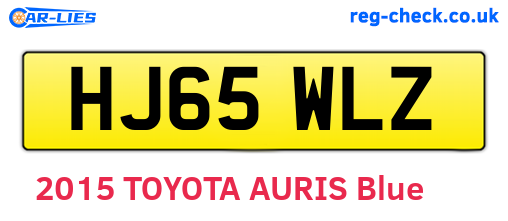 HJ65WLZ are the vehicle registration plates.