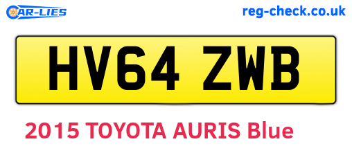 HV64ZWB are the vehicle registration plates.