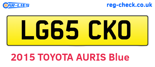 LG65CKO are the vehicle registration plates.