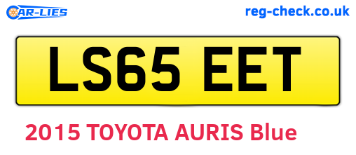 LS65EET are the vehicle registration plates.