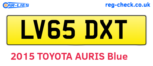LV65DXT are the vehicle registration plates.
