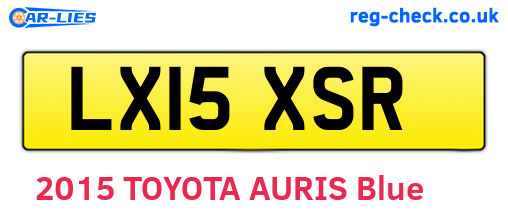 LX15XSR are the vehicle registration plates.