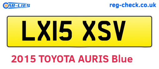 LX15XSV are the vehicle registration plates.