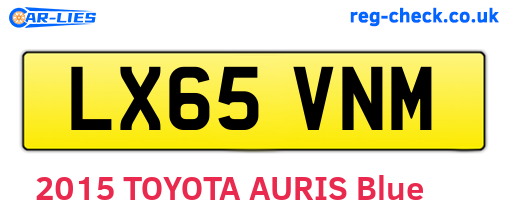 LX65VNM are the vehicle registration plates.