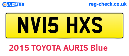 NV15HXS are the vehicle registration plates.