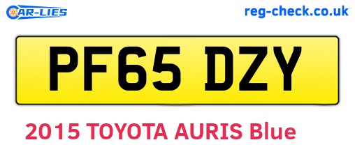 PF65DZY are the vehicle registration plates.