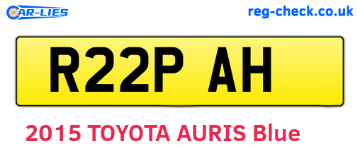 R22PAH are the vehicle registration plates.