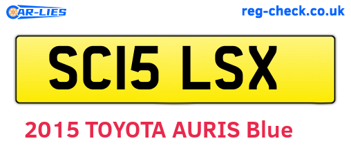 SC15LSX are the vehicle registration plates.