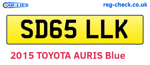 SD65LLK are the vehicle registration plates.