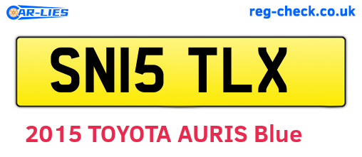SN15TLX are the vehicle registration plates.