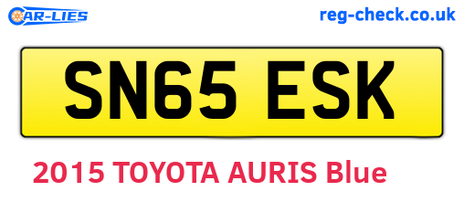 SN65ESK are the vehicle registration plates.