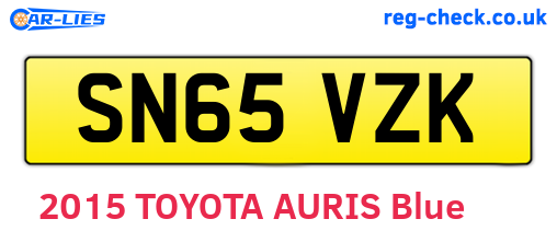 SN65VZK are the vehicle registration plates.