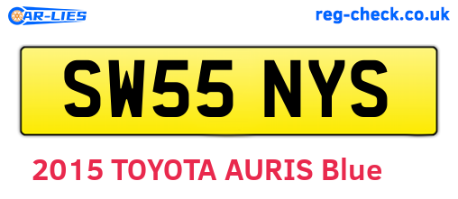 SW55NYS are the vehicle registration plates.
