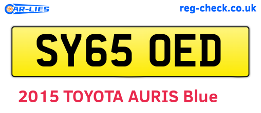 SY65OED are the vehicle registration plates.