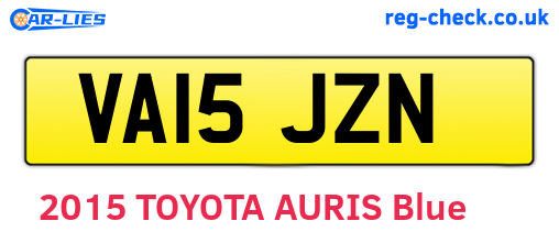 VA15JZN are the vehicle registration plates.