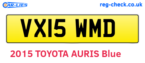 VX15WMD are the vehicle registration plates.