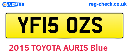 YF15OZS are the vehicle registration plates.