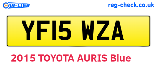 YF15WZA are the vehicle registration plates.