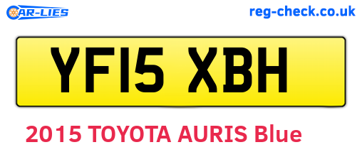 YF15XBH are the vehicle registration plates.
