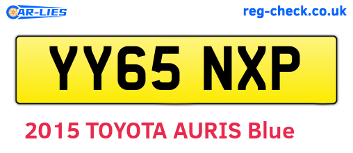 YY65NXP are the vehicle registration plates.